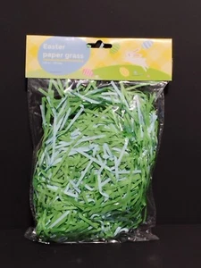Easter Paper Grass - 1.25oz - Green and Blue - Filling, Crafts, Decor, and more! - Picture 1 of 2