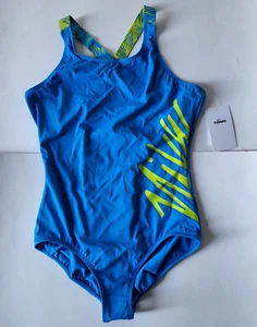 Nike Big Girls Crossback One Piece Swimsuit Size XL Blue NESSC727 - Picture 1 of 4