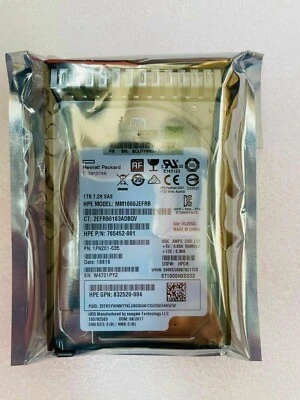 832984-001 832514-B21 HPE 1TB 7.2K 12G SFF 2.5" SAS SC HARD DRIVE For Gen8 9 G8 - Image 1 of 4