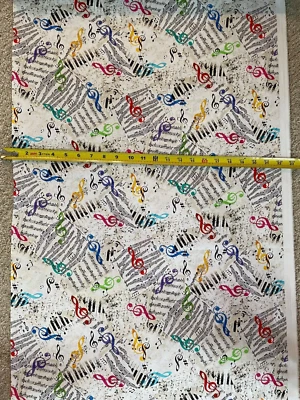 Музыкальные ноты, БЕЛАЯ джазовая клавиатура, CD2233, вечные сокровища, прочная хлопчатобумажная ткань - Изображение 1 из 2
