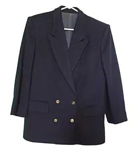 Burberrys Wool/Cashmere Double Breasted Jacket Men's Size 34.5 Black - Picture 1 of 5