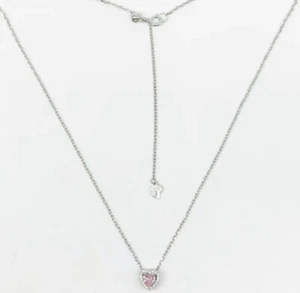 Sterling Silver 925 Necklace Heart Made In Italy Rhodium 4 Microns - Picture 1 of 17