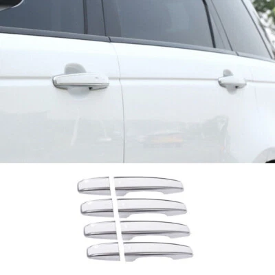 Para Jaguar E-PACE 2018-2020 Plateado Blanco Exterior Manija de Puerta Lateral Marco Borde 4* Foto 1 de 4