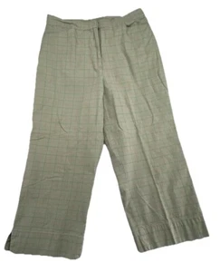 Sag Harbor Sport Capris Pants Women’s Size 8 Green Plaid Pants Chino Cotton - Picture 1 of 12