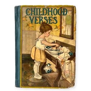 Antique 1917 Childhood Verses Profusely Illustrated Nursery Rhymes & Stories - Imagen 1 de 13