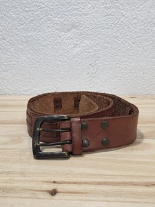 Cintura uomo unisex in pelle marrone invecchiata vintage taglia M 41 pollici - Foto 1 di 14