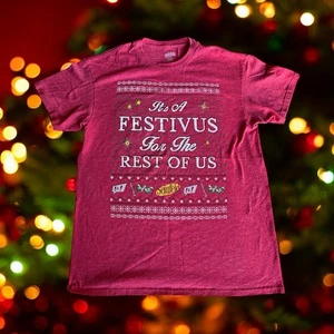 Seinfeld It's A Festivus Miracle Large Heather Red T-Shirt Neu Ohne Etikett - Bild 1 von 3
