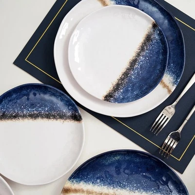 12 Piece Melamine Dinnerware Sets for 4,Unbreakable and Lightweight Plates an... - Image 1 of 4