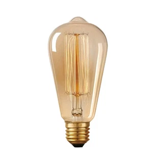 4x Vintage E27 ST64 Filament LED Light Bulb Set - Clear Industrial Edison Lamps - Picture 1 of 8