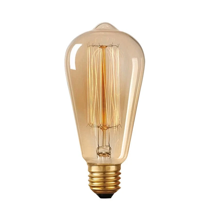 4x Vintage E27 ST64 Filament LED Light Bulb Set - Clear Industrial Edison Lamps - Image 1 of 4