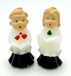 Vintage Gurley Style WEIHNACHTSKERZEN KONVOLUT Chor Kinder 2 Stück Ungebrannt Markenlos - Bild 1 von 7