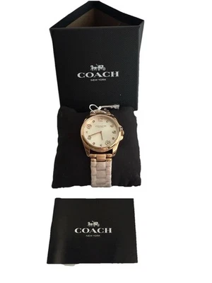 Coach Women's Greyson Rose Gold Pearl Dial Watch - 14504023- NWT Floral Accent - Image 1 of 4
