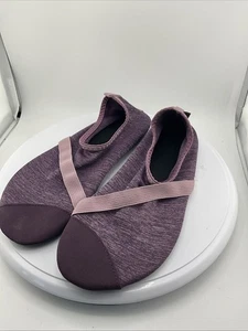 FitKicks Live Well Women Large Foldable Barefoot Yoga Comfort Slip On Purple - Picture 1 of 7