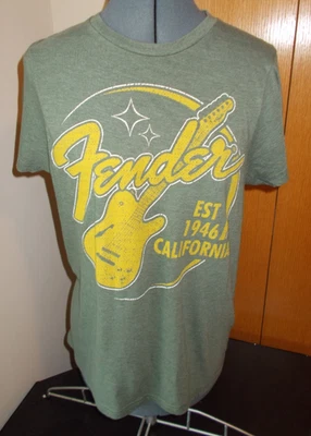 Camiseta verde para hombre Fender Guitar California manga corta mezcla de algodón Foto 1 de 4