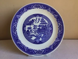 Vtg Royal Blue Willow Chinoiserie Transferware Round Charger Dinner Plate - Picture 1 of 8