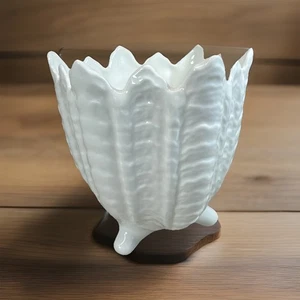 Jarrón de apio Wedgwood Countryware hoja de repollo cuenco de 3 patas Coalport Inglaterra WOW - Imagen 1 de 13