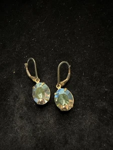iridescent crystal leverback earrings (lot#13) - Picture 1 of 4