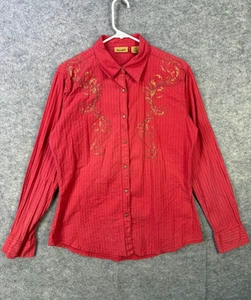Vintage Wrangler Langarm Damen Medium Rot Western Kragen Button Down - Bild 1 von 8
