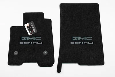 2021+ GMC Canyon Black GMC & Silver Denali Floor Mats 32oz Cutpile Material - Image 1 of 3