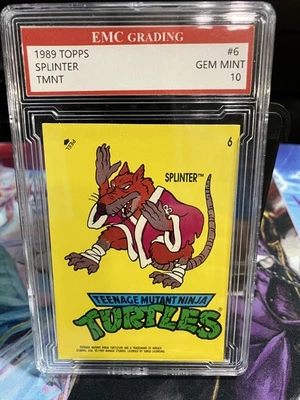 SPLINTER TMNT 1989 Topps Teenage Mutant Ninja TURTLES CARD #6 EMC GRADED 10 - Image 1 of 2