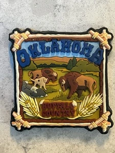 Vintage Souvenir Oklahoma Buffalo Country Refrigerator Magnet. (AO) - Picture 1 of 2