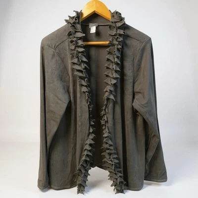 NWT Chicos Travelers Jacket  Black Sz 3 Long Sleeve Decorative Detail Open Front - Image 1 of 4