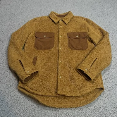 Outerknown Jacket Mens Medium Brown Skyline Sherpa Fleece Snap Hiking Outdoors - Image 1 of 4