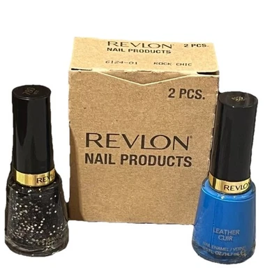 Revlon Nail Polish 2 Pack Lacquer Leather Cuir Enamel #780 Ritzy Rock Chic New - Image 1 of 4