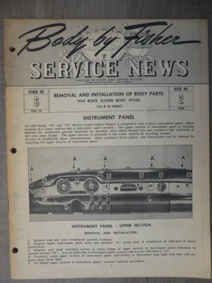 1954 Fisher Body Service News Buick Series 40 and 60 closed Bodies - Image 1 of 4