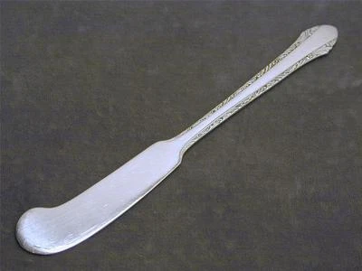 Cuchillo esparcidor de mantequilla Alvin Chased Romantique de plata 925 1933 de 5/8" Foto 1 de 4