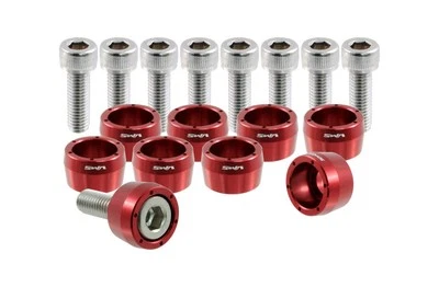 VMS RACING RED 8MM 8 MM HEADER CUP BOLT WASHER KIT FOR HONDA ACURA JDM BOLTS - Image 1 of 3