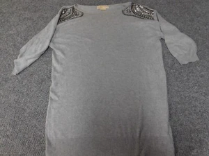 Michael Kors Womens Sweater Medium gray stretch pullover classic - Picture 1 of 12