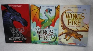 Lot Of 3 Paperback Wings Of Fire Books Tui T. Sutherland 1, 3, Darkstalker - Picture 1 of 14
