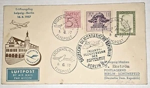 Sweden Sverige First Flight cover to Berlin via Lufthansa Airlines Germany - Picture 1 of 2