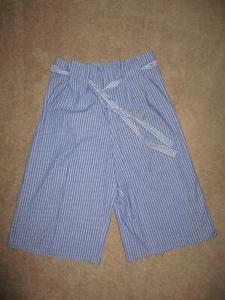 A NEW DAY Women's Sz 14 Cropped Belted Wide Leg Pants Paperbag Waist Striped - Picture 1 of 11