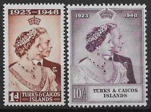 Turks & Caicos 1948 RSW Set SG208-209 como nuevo - Imagen 1 de 2