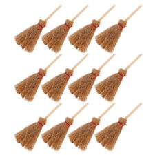  12 Pcs Miniatures Besom Ornament Witch Broom Doll House Accessories