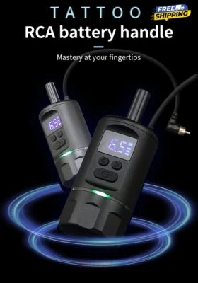 Cartucho de tatuaje inalámbrico empuñadura mango de batería incorporado 2 en 1 para fuente de alimentación Foto 1 de 4