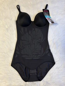 Body modelador Maidenform Flexees para mujer talla pequeña negro ropa moldeadora ultra firme - Imagen 1 de 9
