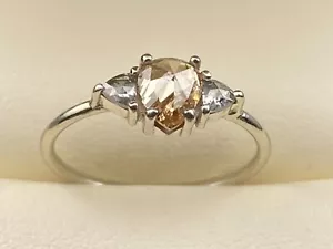 14K Gold Alexis Russell 0.6 ct. Salt&Pepper Peach Diamond Engagement Ring Sz 6 - Picture 1 of 24