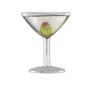 Origami Owl CLASSIC DIRTY MARTINI w/OLIVE COCKTAIL Floating FOOD & DRINK Charm - Picture 1 of 3