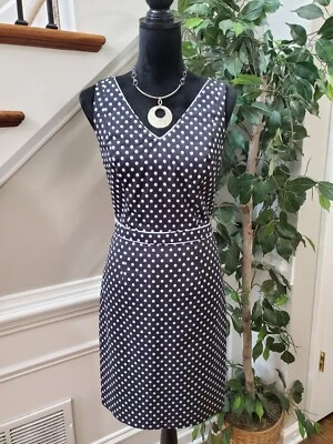 Vestido para mujer The Limited negro de poliéster con cuello en V sin mangas hasta la rodilla talla 6 Foto 1 de 4