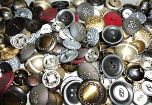 1 kg Konvolut Metall Knöpfe Knopf gemischte versch. Größen & Farben silber gold - Bild 1 von 7