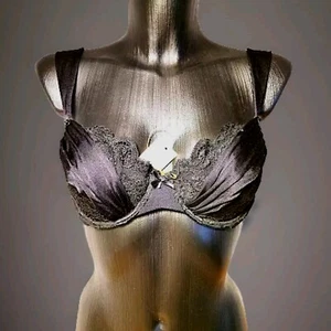 le Donne di Piera exklusiver Bügel BH Spitze gepolstert Schwarz Gr. 80 B  Luxus - Picture 1 of 4