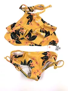 Billabong Girl’s Sunset Luv Bikini Set, Gold Floral Size 5 - Picture 1 of 3
