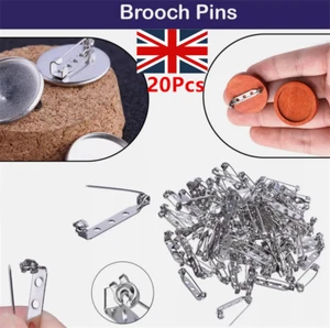 20Pcs Bar Pins Locking Safety Clasp for Name Tags Badges Corsage & DIY Crafts UK - Picture 1 of 21