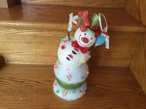 SNOWMAN FIGURINE New with Tag 11 inches Tall-BRIGHT COLORS-Ganz - Picture 1 of 7
