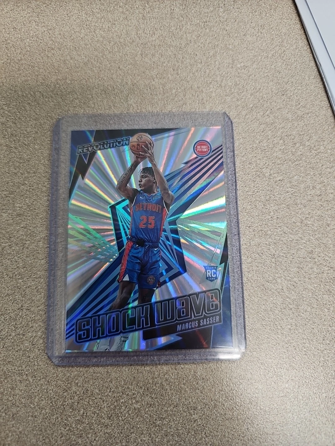 2023-24 Panini Revolution Shock Wave Sunburst Marcus Sasser Pistons Rc #'d 61/75