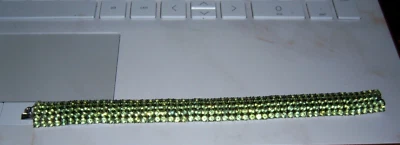 25.50 ctw Peridot Gemstone 7 1/4" Bold Sterling Silver Bracelet - Image 1 of 3