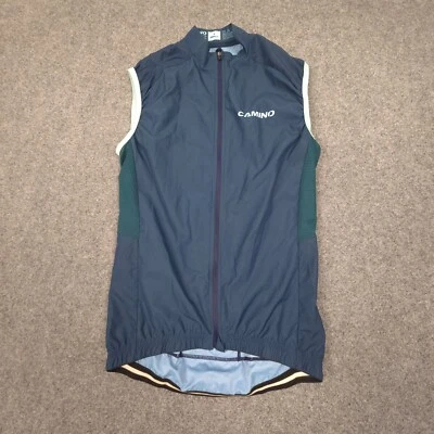 Camino Vest Mens XSMALL Blue Cyling Sleeveless Full Zip Mock Neck Logo Size XS - Image 1 of 4